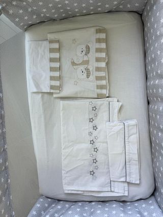 Mini cuna Agua Marina Gris + complementos