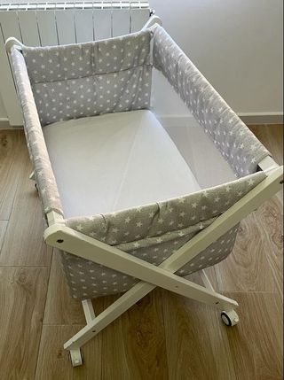 Mini cuna Agua Marina Gris + complementos