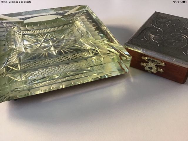 Oferta!!!! Cenicero y cigarrera antiguos.