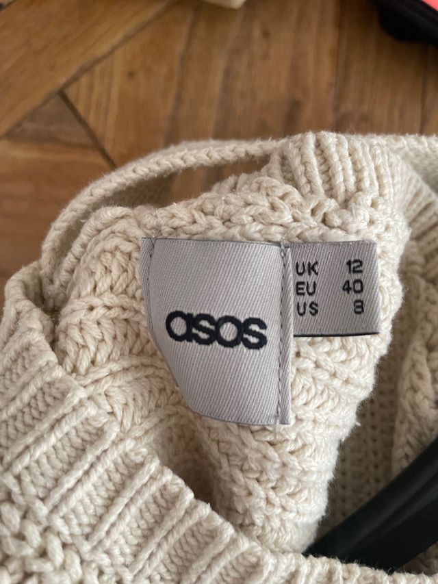 Jersey punto grueso oversize beige Asos