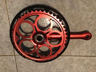 Plato y bielas Thun California X4 rojas