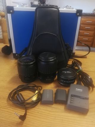 Camara canon EOS 350 D + objetivos+funda+maletin