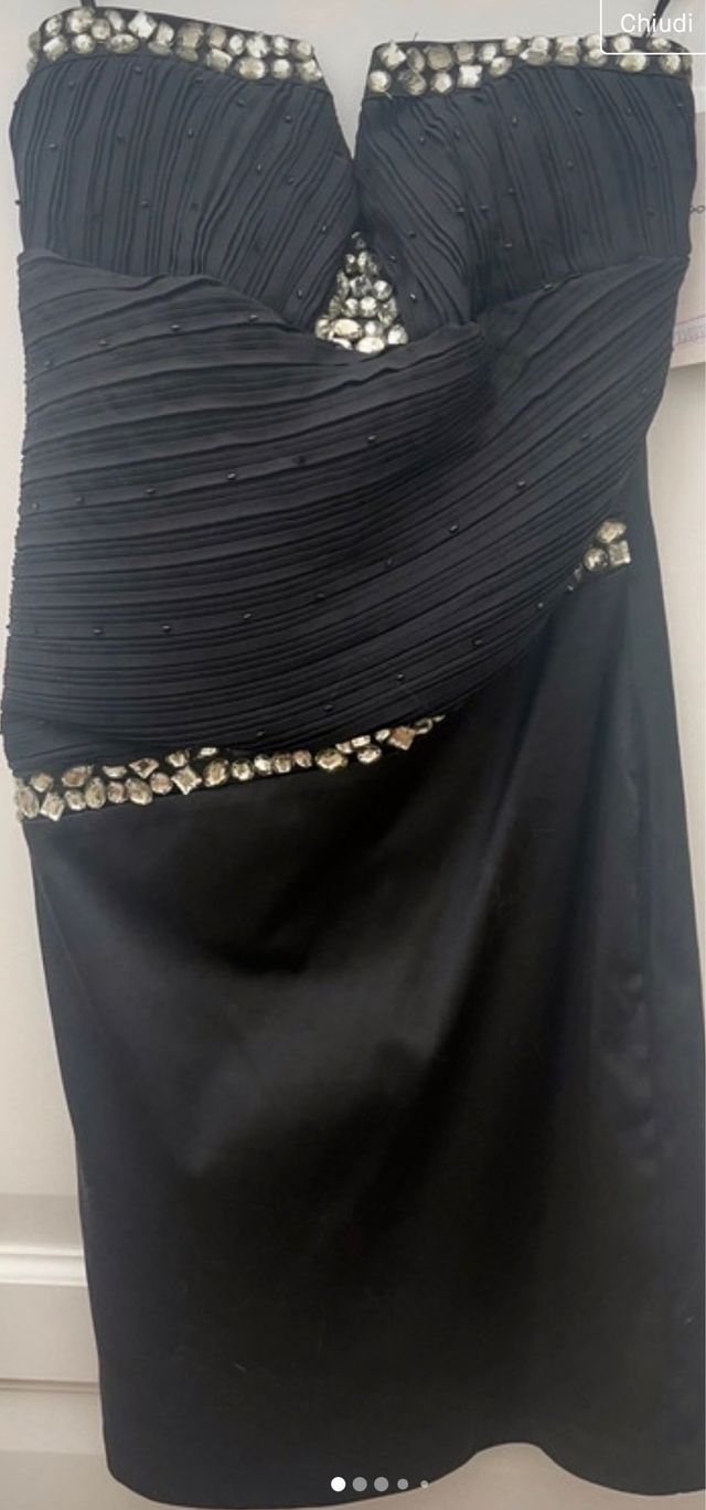 Vestito corto nero con strass tg XS