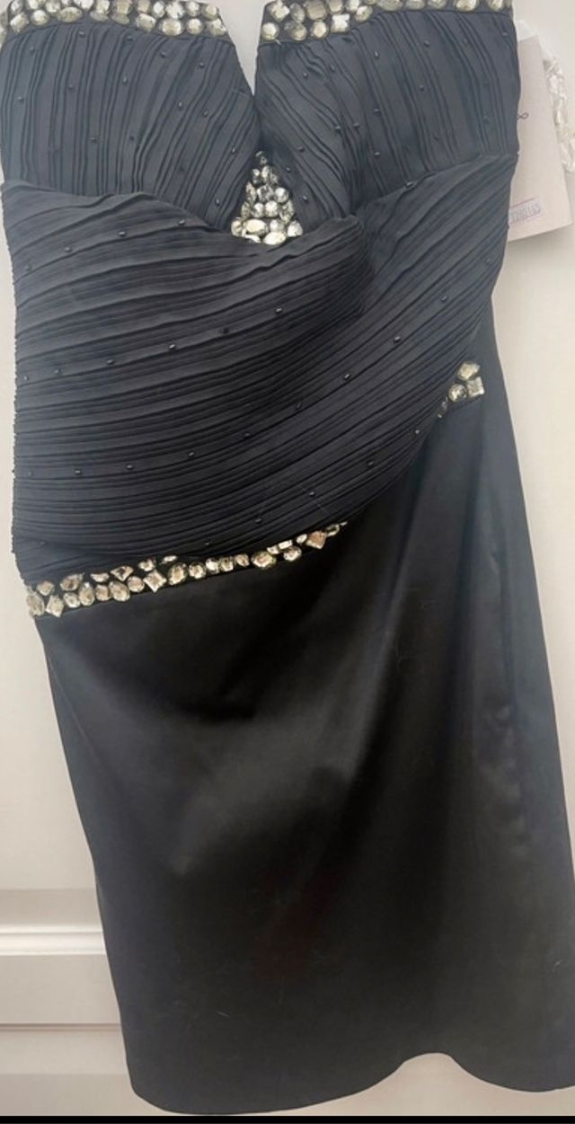 Vestito corto nero con strass tg XS