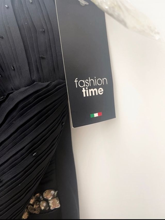 Vestito corto nero con strass tg XS