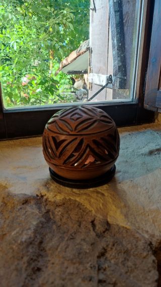 Portavelas de terracota de tamaño grande Medidas e
