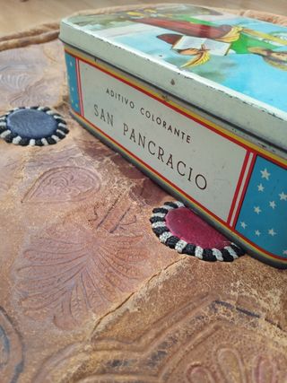 Antigua Caja Metálica de Azafranes San Pancracio
