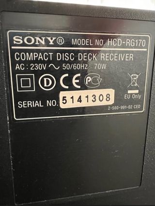 equipo de musica Sony