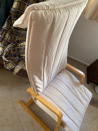 Juego de 2 butacas de madera tela retror blanco