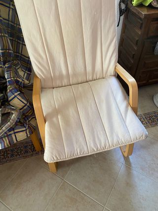 Juego de 2 butacas de madera tela retror blanco