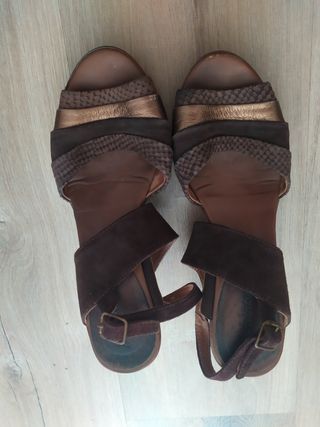 Sandalias tacón piel marca Barminton