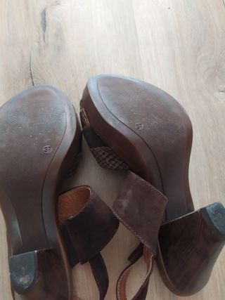 Sandalias tacón piel marca Barminton