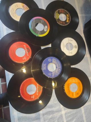 8 discos  vinilos singles heavy metal 80'