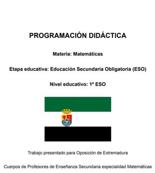 Programación Didáctica LOMLOE de Mates