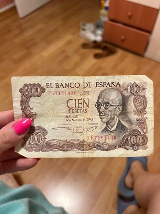 Billete 100 pesetas banco de España . De 1970