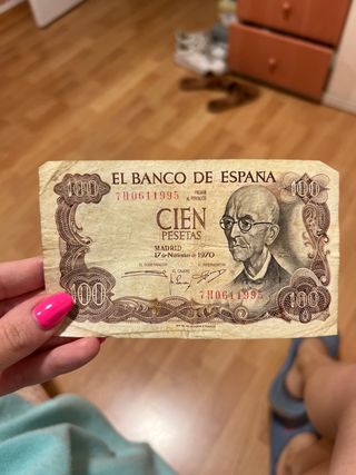Billete 100 pesetas banco de España . De 1970