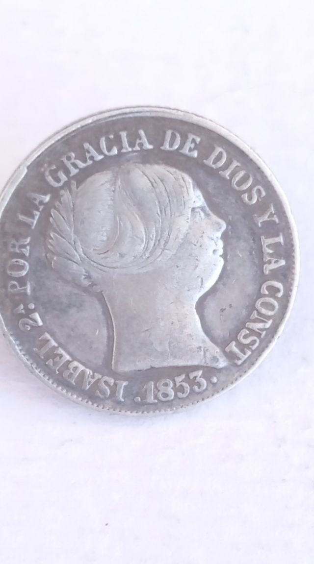 2 reales 1853 Isabel II España Sevilla