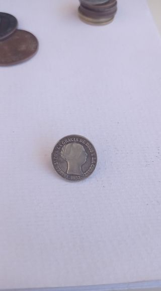 2 reales 1853 Isabel II España Sevilla