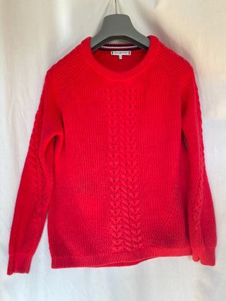 Tommy Hilfiger = jersey rojo = talla S amplia 