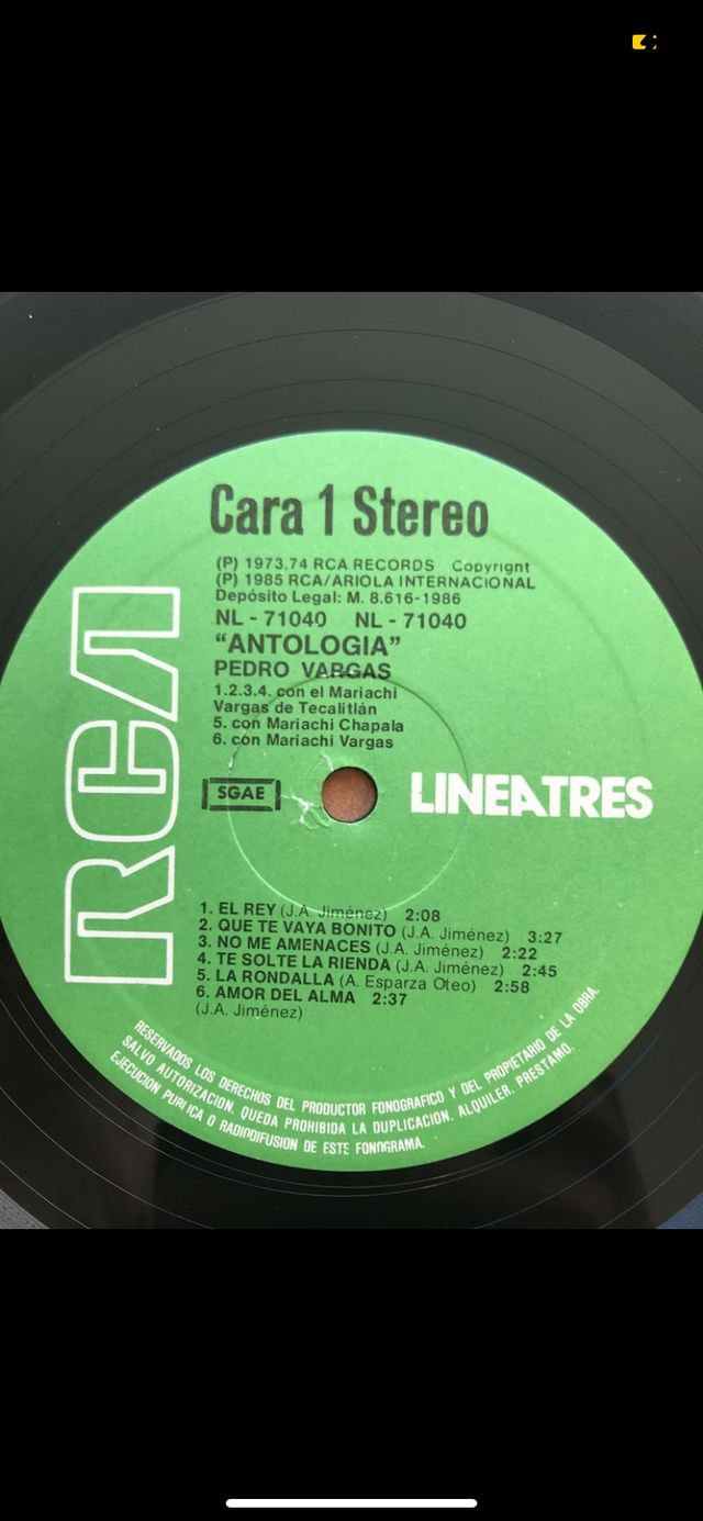 PEDRO VARGAS  1985    MUY BUEN ESTADO!!