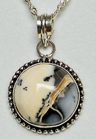 Colgante agata dendritica con cadena plata ley 925
