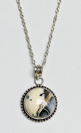 Colgante agata dendritica con cadena plata ley 925