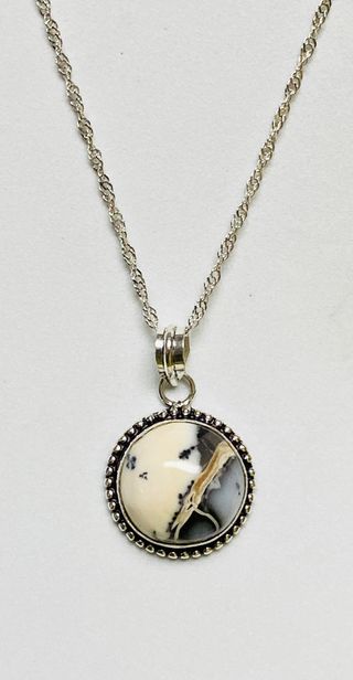 Colgante agata dendritica con cadena plata ley 925