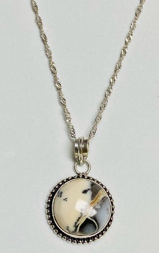 Colgante agata dendritica con cadena plata ley 925