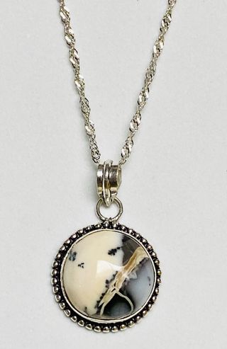 Colgante agata dendritica con cadena plata ley 925