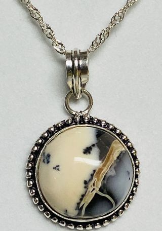 Colgante agata dendritica con cadena plata ley 925