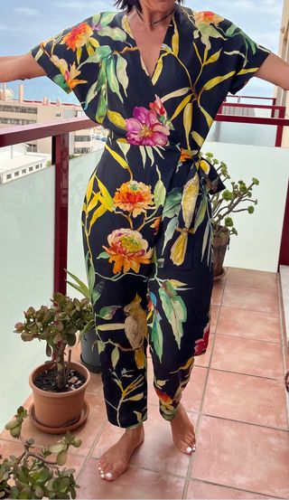 Mono negro estampado Seda Zara - eventos