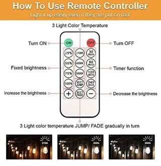 3 Color Outdoor LED Dimmable String Lights for Pat