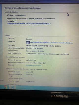 Ordenador portátil PC Samsung NP300E5C