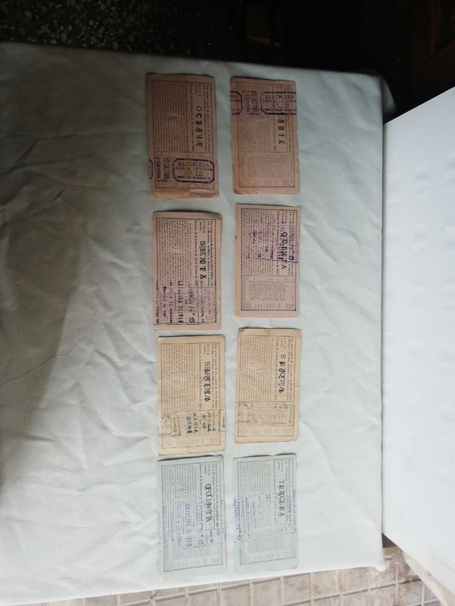 8 decimos de lotería Nacional del año 1949