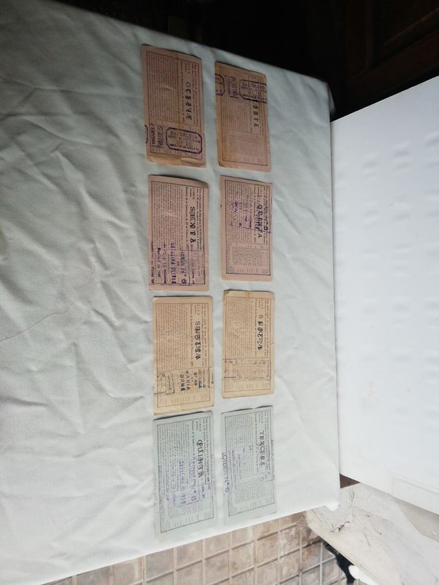 8 decimos de lotería Nacional del año 1949