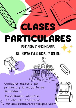Clases particulares educación primaria/secundaria