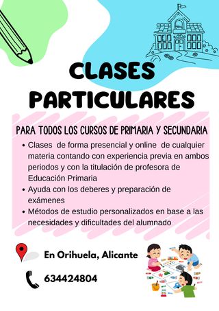 Clases particulares educación primaria/secundaria