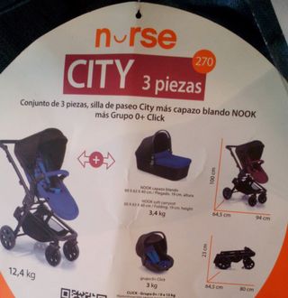 Carrito bebé 3 piezas Nurse