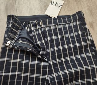 Pantalones jogger a cuadros de zara con cintura