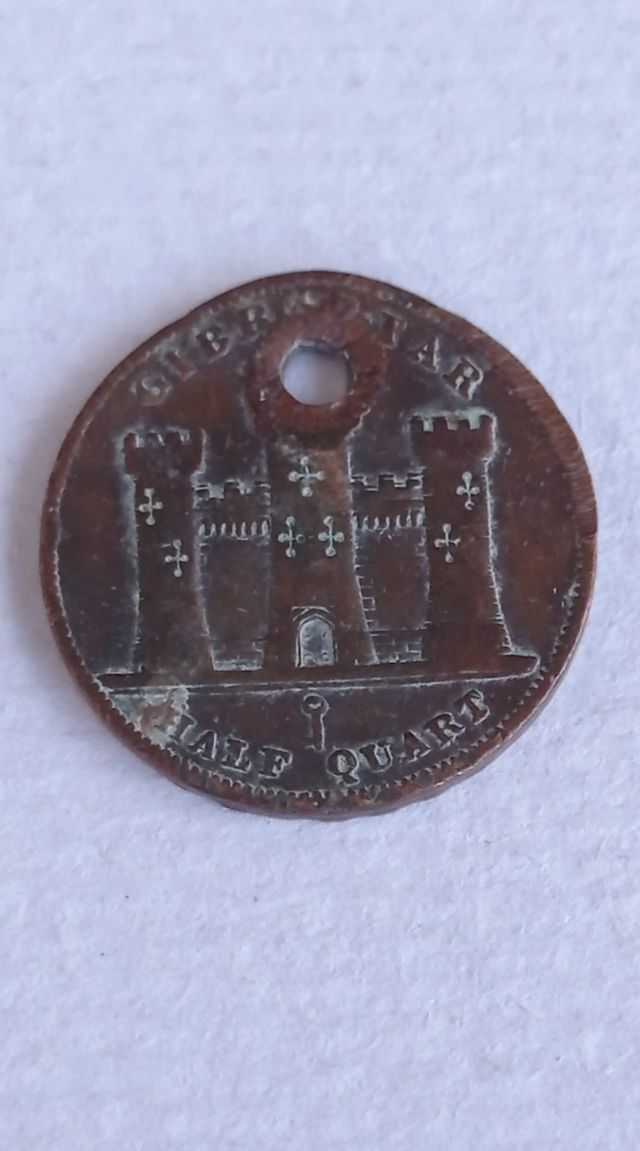 Half quart 1842 Gibraltar moneda