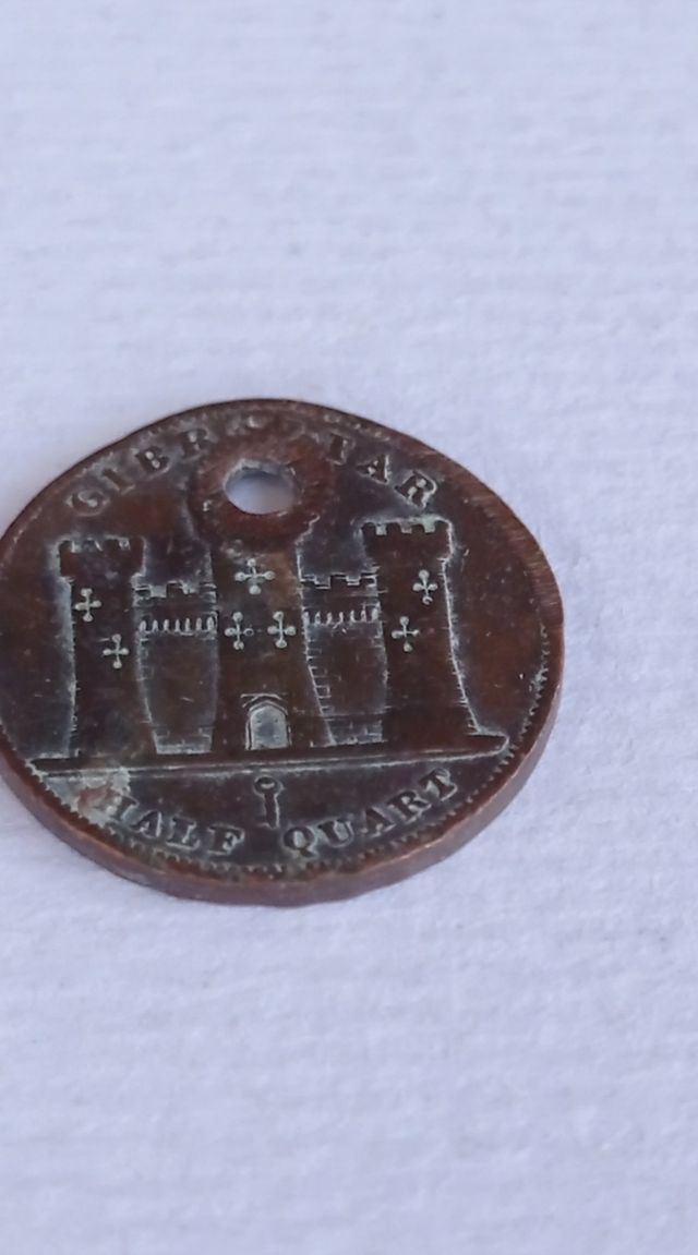 Half quart 1842 Gibraltar moneda