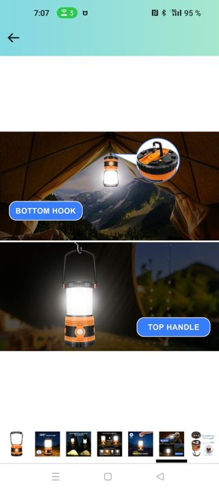 Linterna de Cámping, Luz de Cámping Regulable 1500