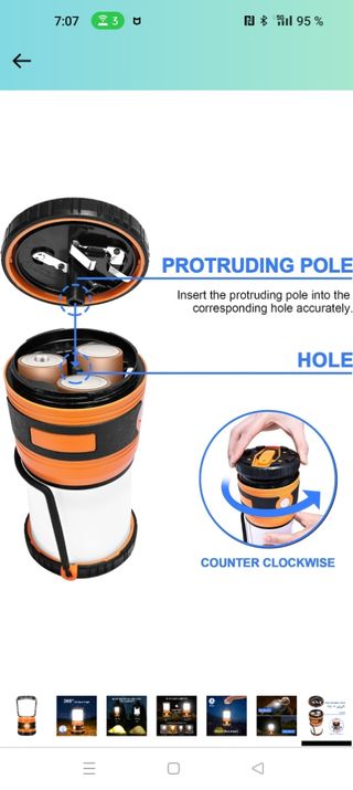 Linterna de Cámping, Luz de Cámping Regulable 1500