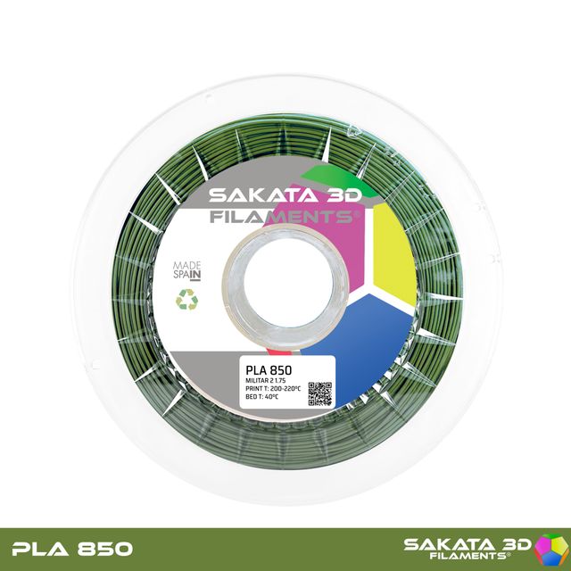 Filamento 3D PLA 850 Militar 2 1.75mm 1Kg Sakata