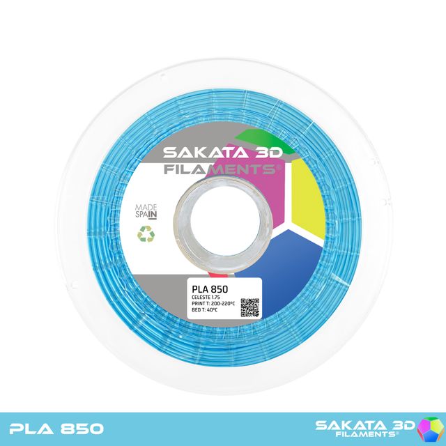 Filamento 3D PLA 850 Celeste 1.75mm 1Kg Sakata