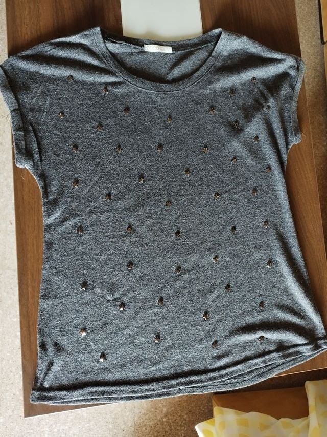 Jersey de punto gris mujer