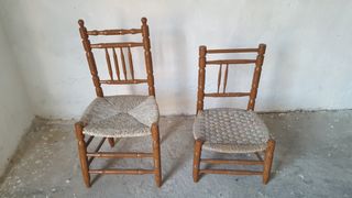 URGE Sillas de madera y mimbre