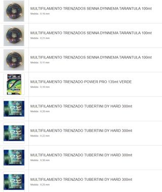 LOTE 35 BOBINAS MULTIFILAMENTO TRENZADO DIFERENTES