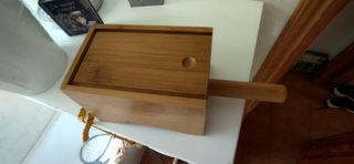 Caja madera bambú masaje, quemador