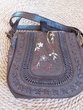 Bolso cuero bordado Pepe Jeans